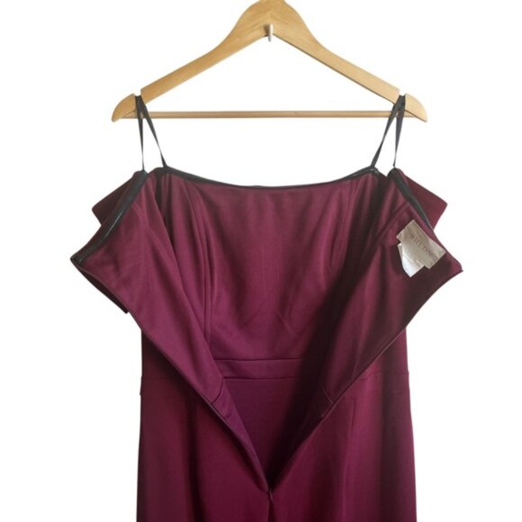 BHLDN Deep Red Evening Dress Size 16 Wine Holiday Formal - Picture 12 of 15